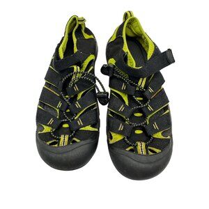 Keen Kids Newport H2 Waterproof Sandals Size 5 Black Lime Green Outdoors
